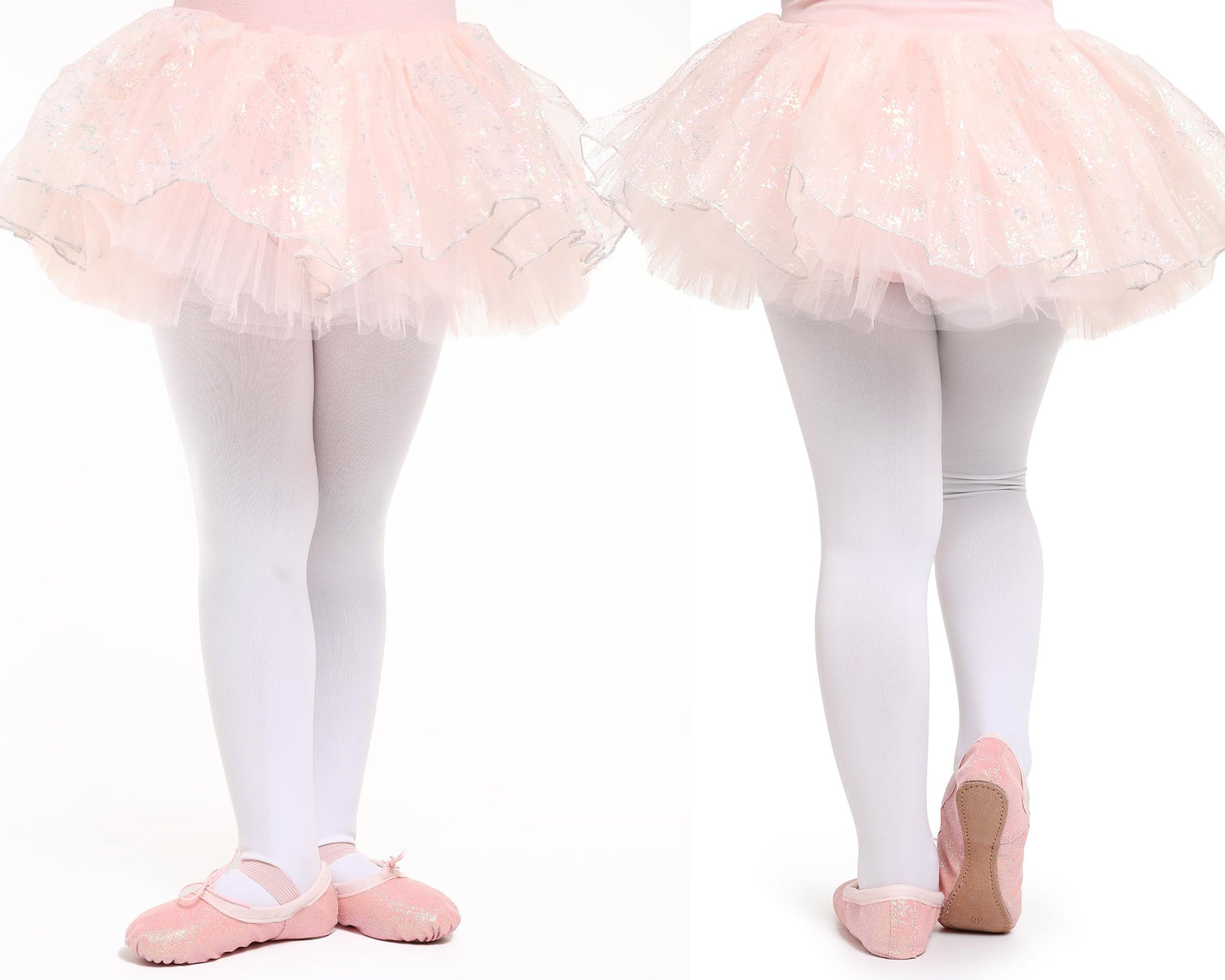 Ballet Shoes for Girls Glitter Ballet Dance Shoes Leather Dance Slippers Full Sole Ballet Dance Flats for Childrens Kids Toddler for Dance Performance Gymnastics Pink 7 Little Kid