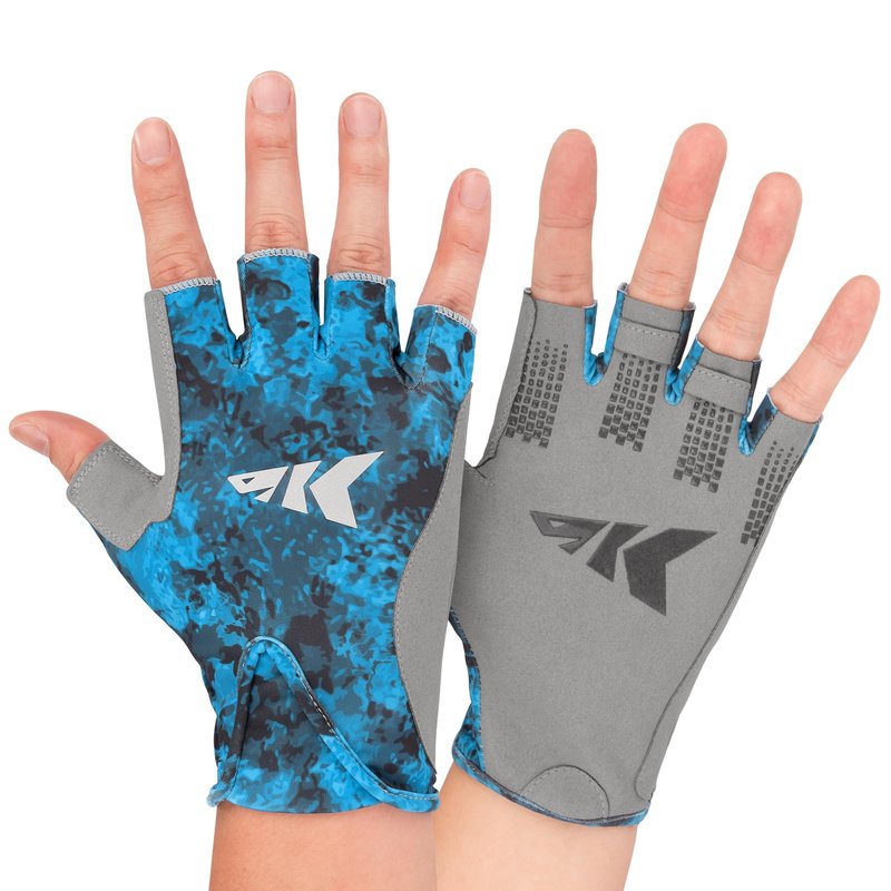 KastKing Gill Raker Gloves, UPF 50 FrostWeave Yarn Cooling Fabric, Non-Slip Grip, Quick-Dry, Short Cuff Comfort, Reflective Logo, Fishing, Hiking, Outdoors