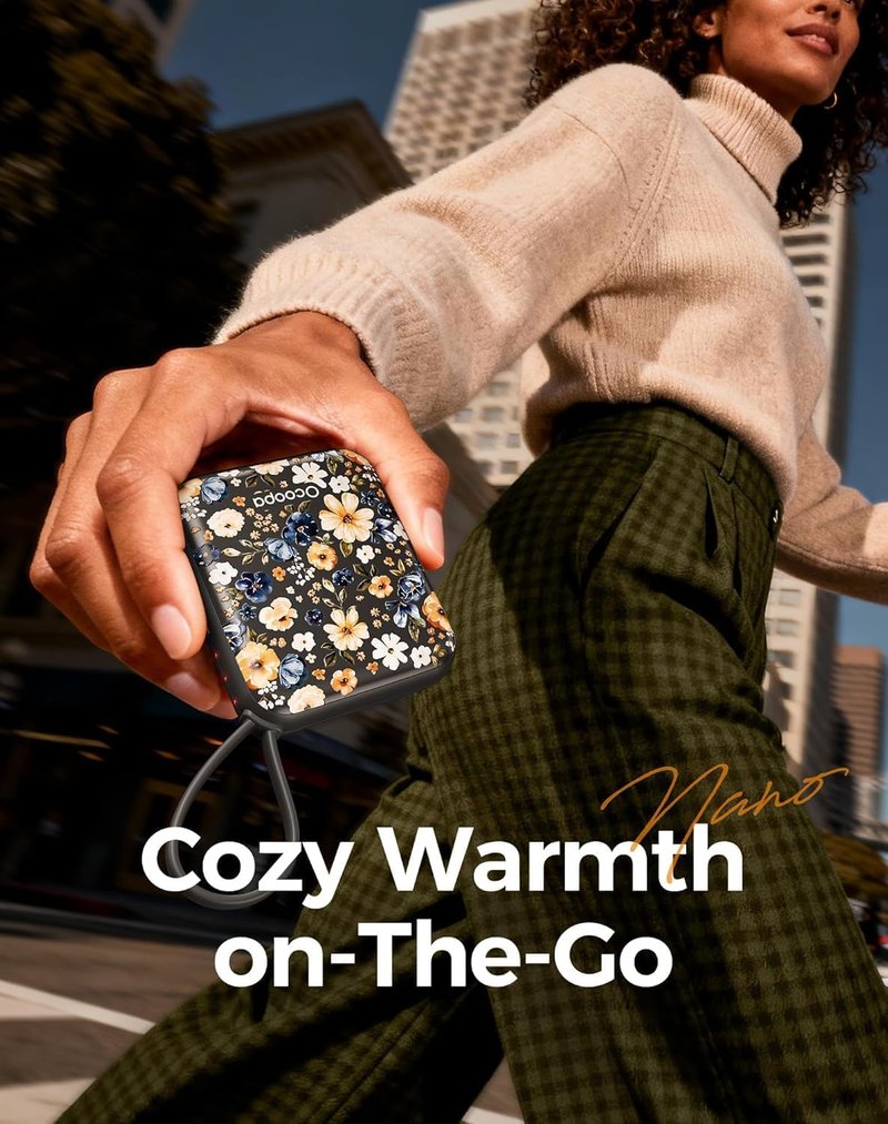 OCOOPA Hand Warmers Rechargeable, Smart Temp Control,100℉ -126℉, UL Safe, 7H*2 Long Battery, Palm-Sized Ultra Compact Fits Gloves, Purse, Camping, Travel, Cold Hands Gifts Women,UT5 Nano