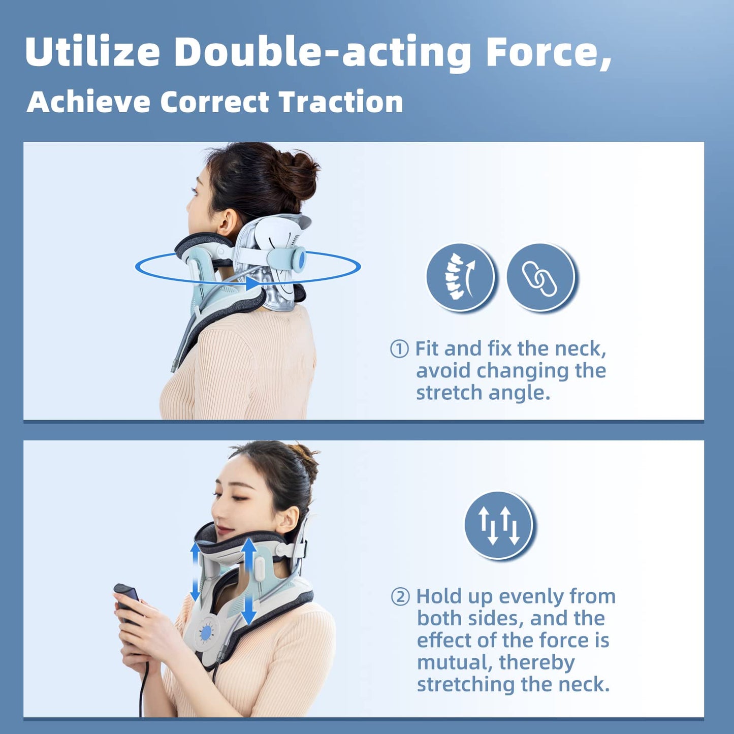 Cervical Neck Traction Device, Home Use Neck Traction Device with Electric Air Pump, Easy to Wear and Fully Adjustable