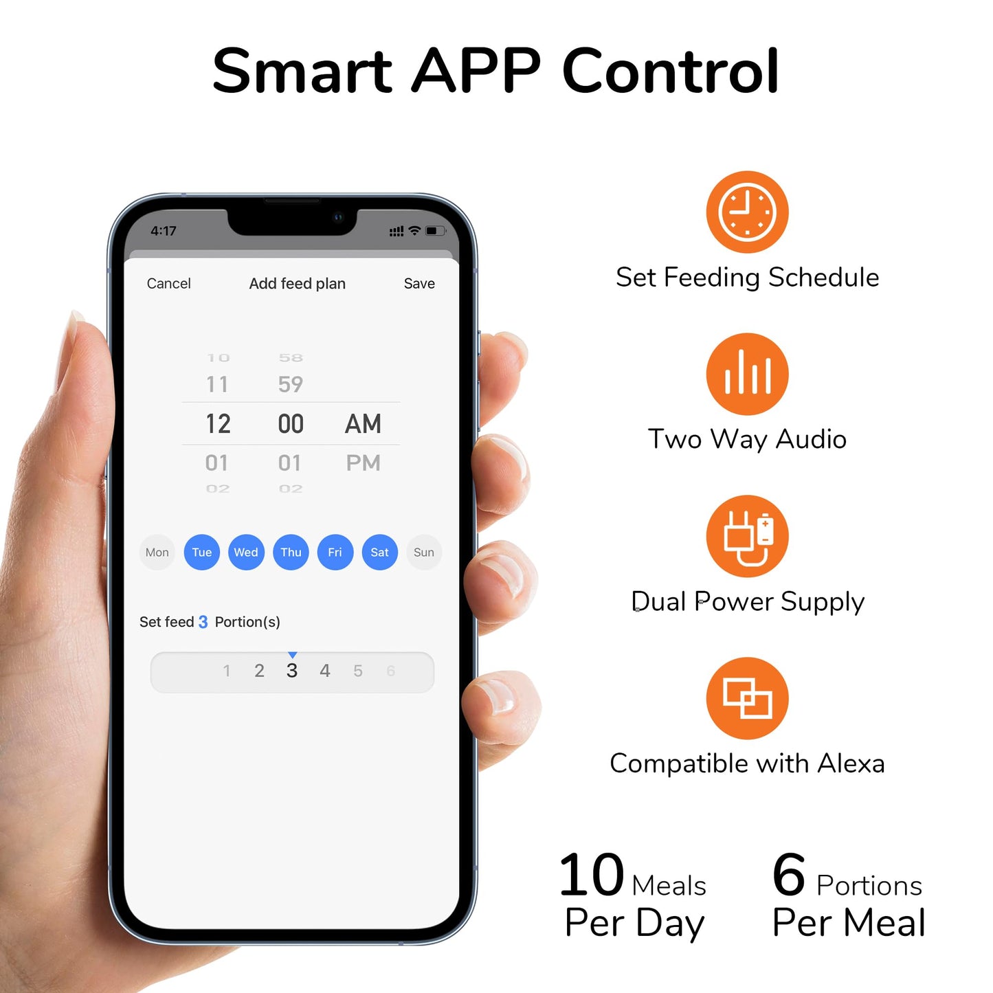 FUKUMARU Automatic Cat Feeder, 2 in 1 Automatic Pet Feeders with Camera and Audio, Support DIY Meals and Timed Control WiFi Cat Food Dispenser