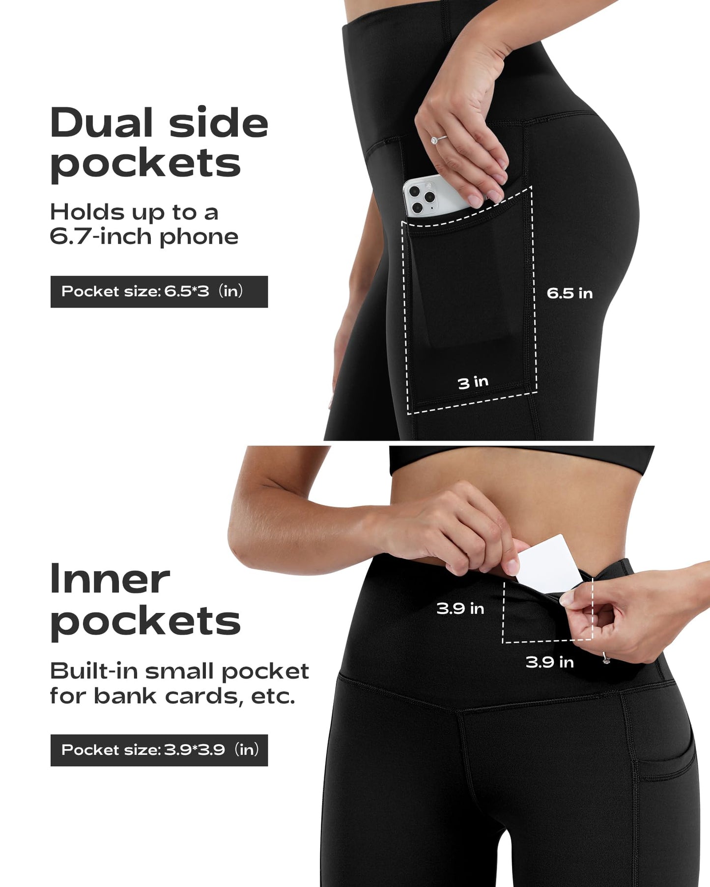 CHRLEISURE Leggings with Pockets for Women, High Waisted Tummy Control Workout Yoga Pants(5 Packs Black,Gray,Pink,Blue,Green, L)