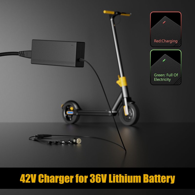 Carsty 42V Electric Scooter & Hoverboard Charger for Gotrax, Jetson, Segway, Ninebot, Swagtron | UL Certified with 5-in-1 Universal Plug Set
