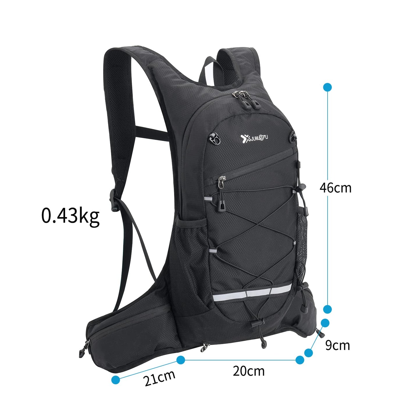 Fistcale Hiking Backpack, 8L Black hydration Running Rucksack, Functional Gift for Men & Women Daily Commutes, Cycling, Jogging, Hiking