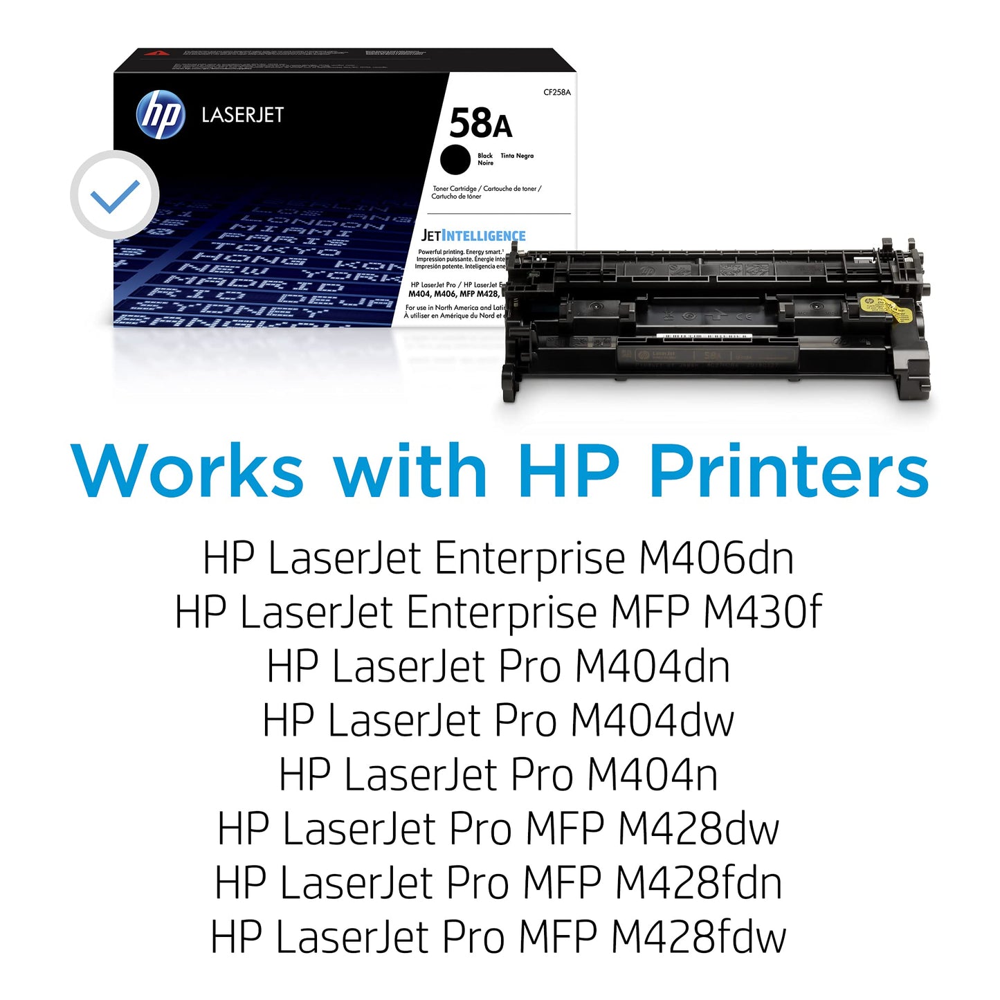 HP 58A Black Toner Cartridge | Works with HP LaserJet Enterprise M406 Series, MFP M430 Series, Pro M404 Series, M428 Series | CF258A