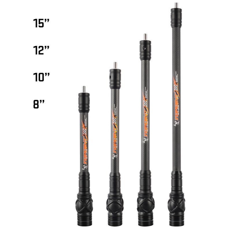 ZSHJGJR Archery Bow Stabilizer Bar 8",10",12", 15" for Compound Bow, 3K Carbon Fiber Body Flexible Core, Damping System and Weights Kit for Vibration Reduction (10 Inch)
