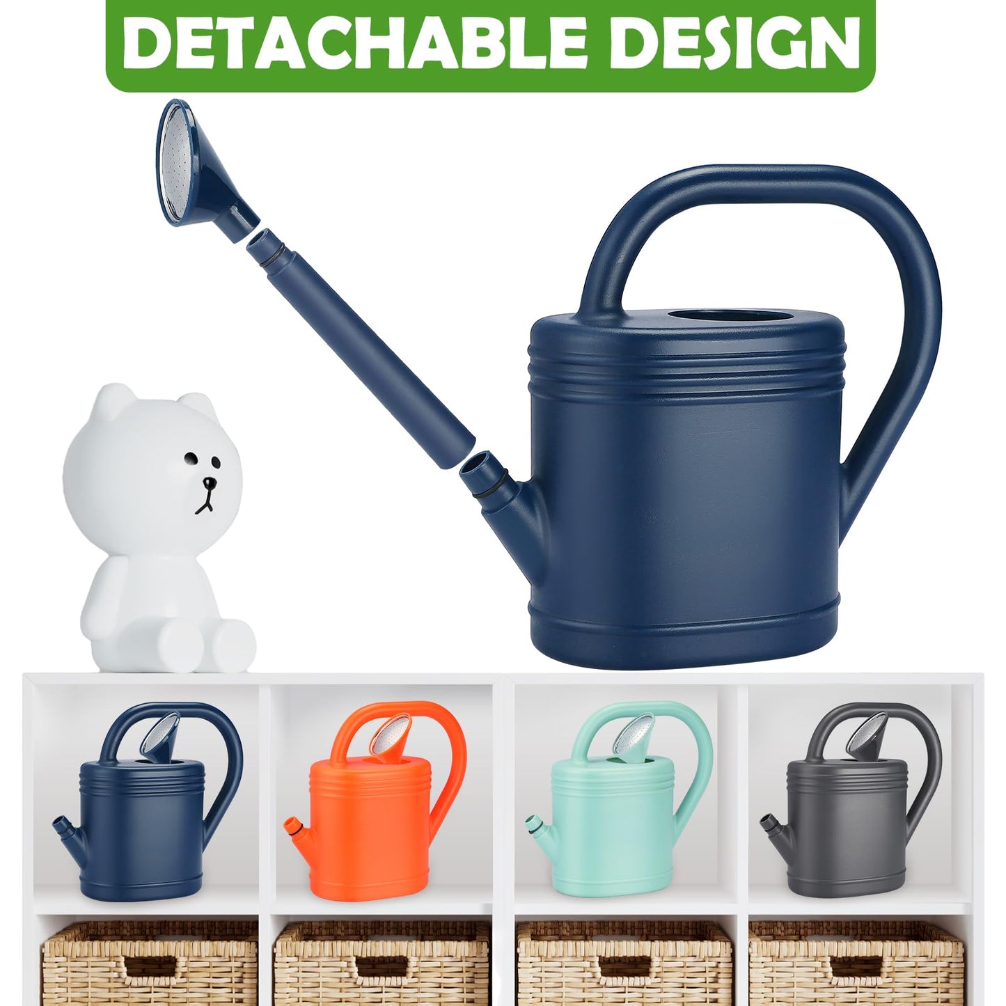 1 Gallon Watering Can for Indoor Plants, Garden Watering Cans for Outdoor Plant House Flower, Modern Plant Watering Can Large Long Spout with Sprinkler Head