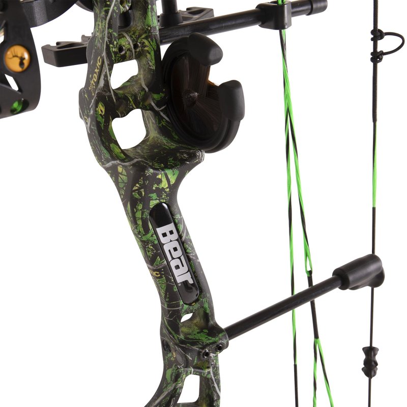 Bear Archery Royale RTH Compound Bow, Ready-to-Hunt Package, Right Handed Archers, 27" Bow, Adjustable Draw Weight 5-50lbs, Adjustable Draw Length 12"-27", Toxic