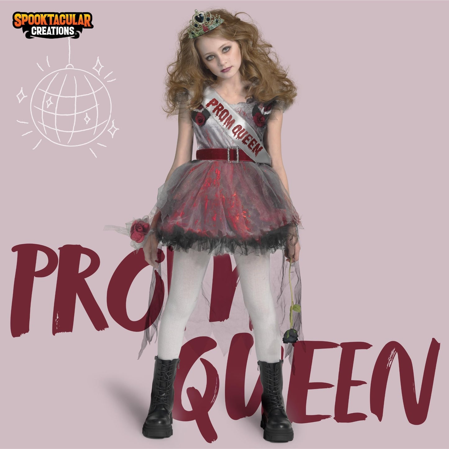 Spooktacular Creations Zombie Prom Queen Costume for Girls, Halloween Costumes for Kids, Zombie Princess Outfit for Girls