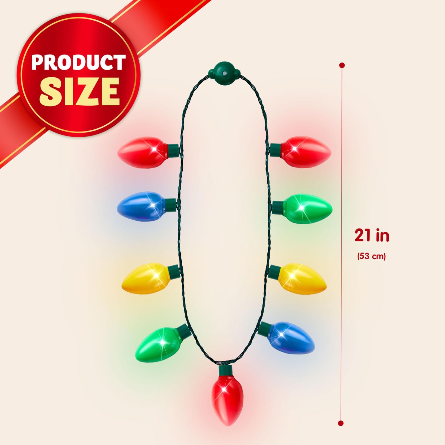 JOYIN 6 Packs Christmas LED Light Up Bulb Necklaces 9 Bulbs LED Necklace Holiday Xmas Costume Accessories for Christmas Party Favor Party Supply
