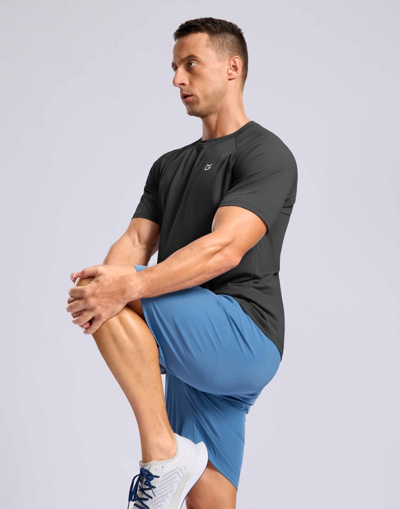 G Gradual Men's Athletic Workout T-Shirts Moisture Wicking Cooling Running Shirts Short Sleeve Performance Tee for Gym Tennis(Dark Grey,M)