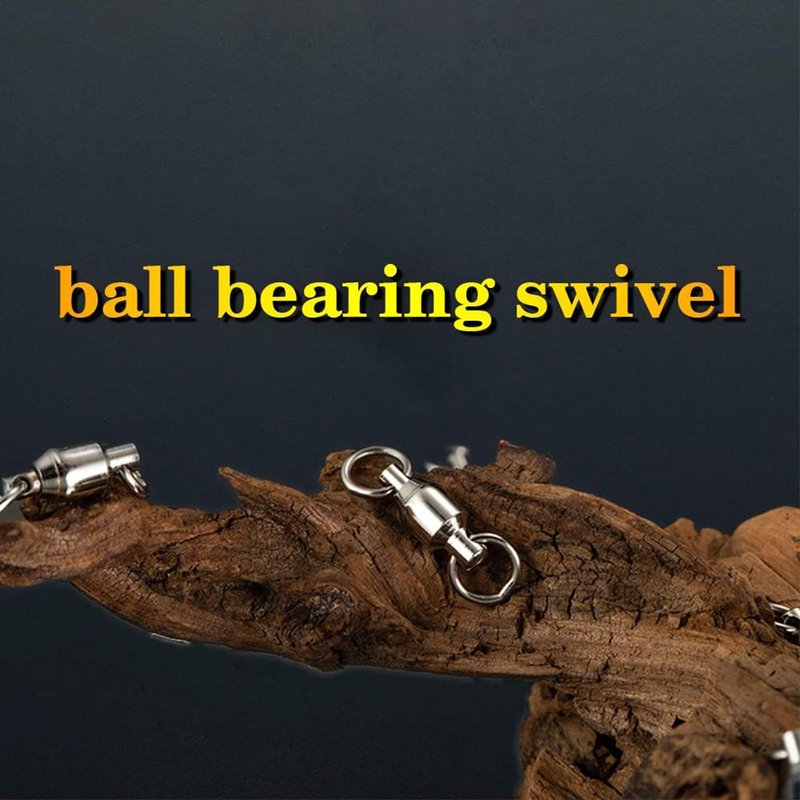 AMYSPORTS Ball Bearing Swivels Connector High Strength Stainless Steel Solid Welded Rings Barrel Swivels Saltwater Freshwater Fishing 50pcs 45lbs