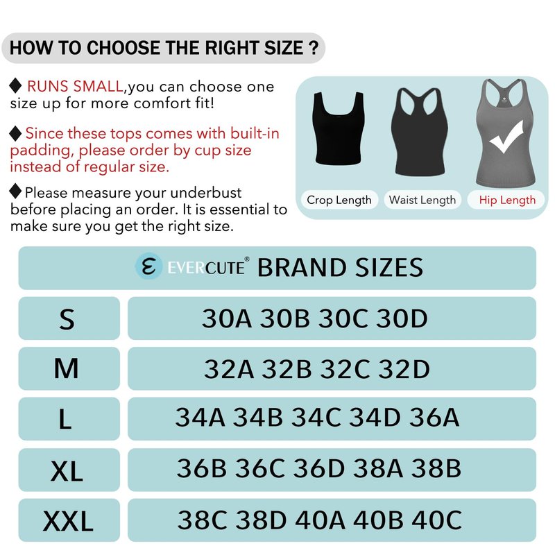 Evercute 1/2/3 Pack Workout Tank Tops for Women with Built in Bra Racerback Yoga Sleeveless Top Camisole Athletic Gym Tops