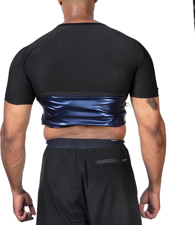 Men's Sauna Sweat Suit - Compression Workout T-Shirt for Gym | Sports Shapewear Jacket