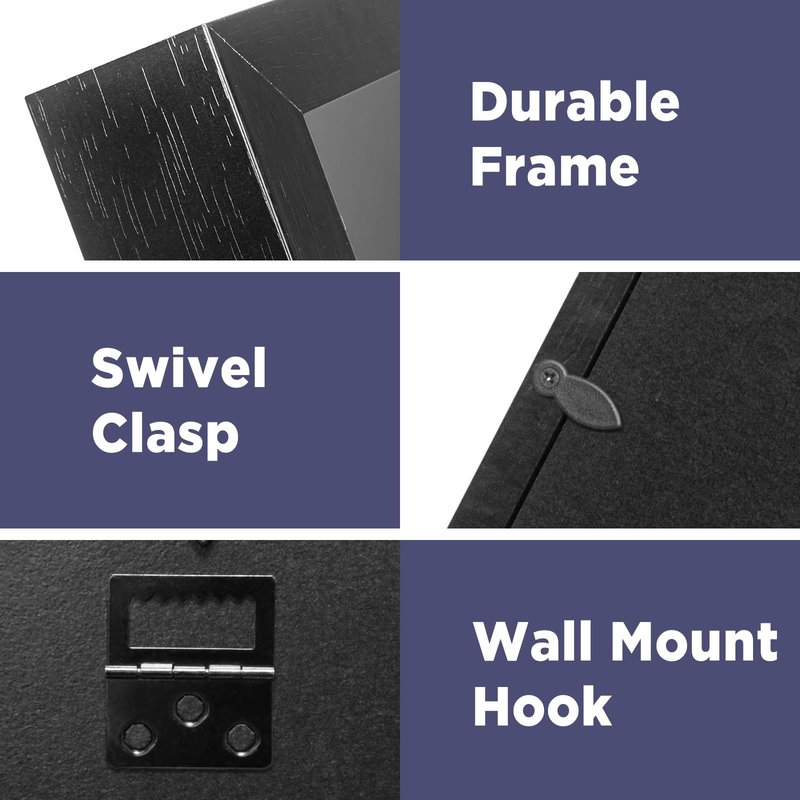11x11 Enamel Pin Display Frame, Pin Collection Shadow Box, Desktop and Wall Display, Pin Display Case, Enamel Pin Holder, Black