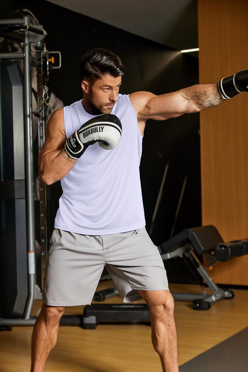COOFANDY Men Sleeveless Workout T Shirts Muscle Tank Tops for Men Gym Shirts White Summer Athletic Running Tanks L