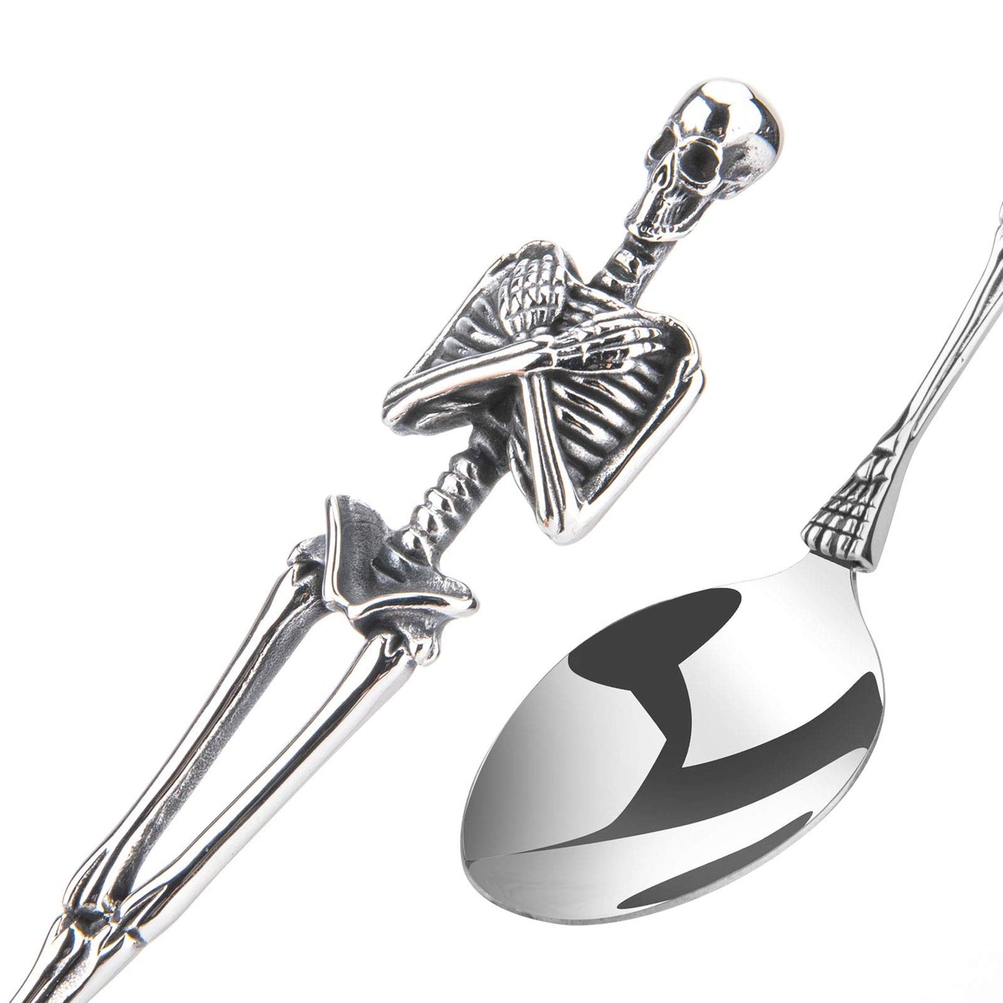 ONEKOO Dinner Spoon, Premium Stainless Steel Dinner Spoons, Handmade, Dishwasher Safe (Silver), Use for Home, Kitchen or Restaurant, or Halloween Decorations