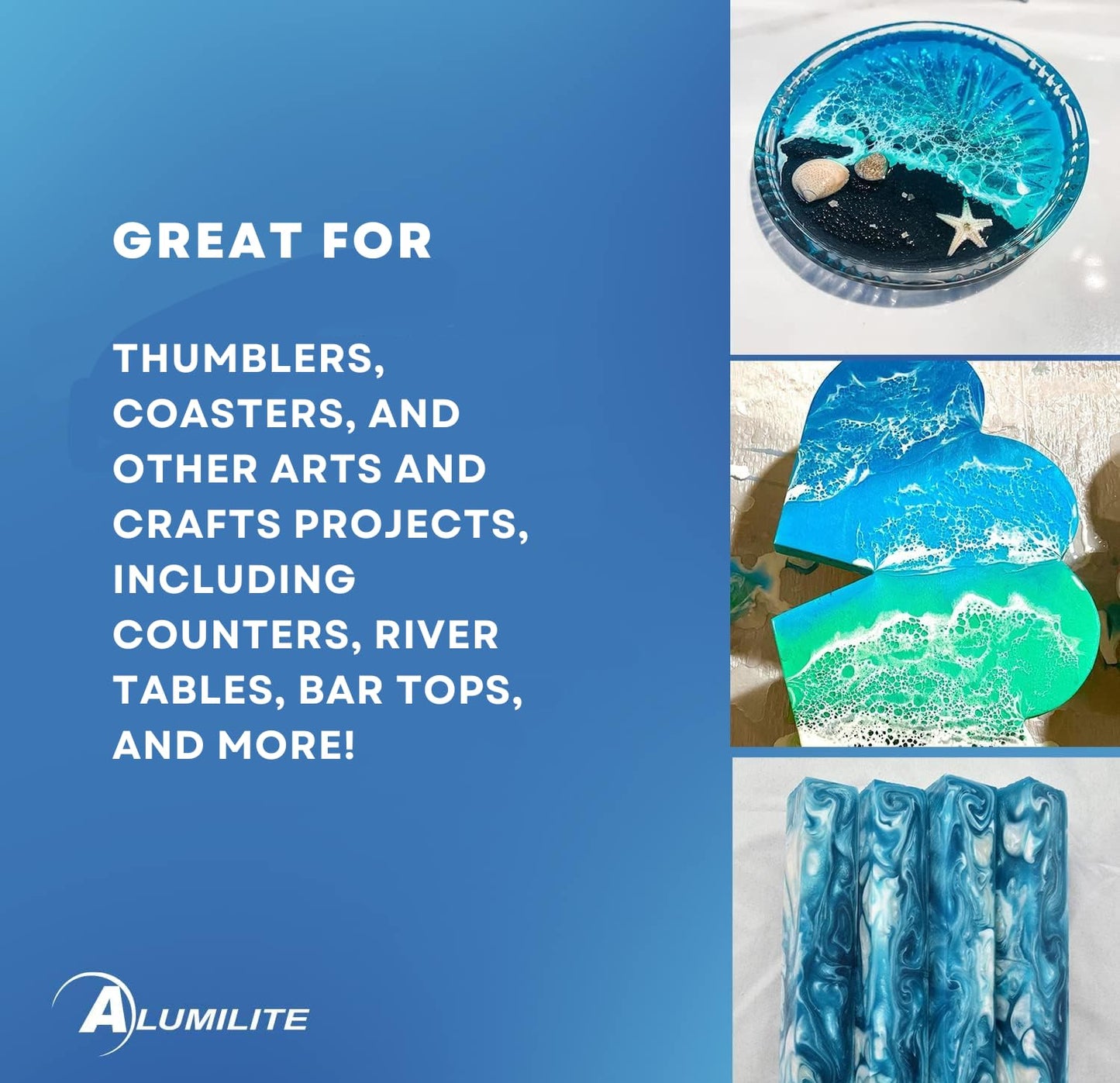 Alumilite Liquid Color Dye (Ocean Blue, 1 oz) Highly Concentrated Tint for Casting Resin, Polyester, and Urethane - Ideal for Clear, Translucent, or Opaque DIY Arts & Crafts, Beginners & Professionals