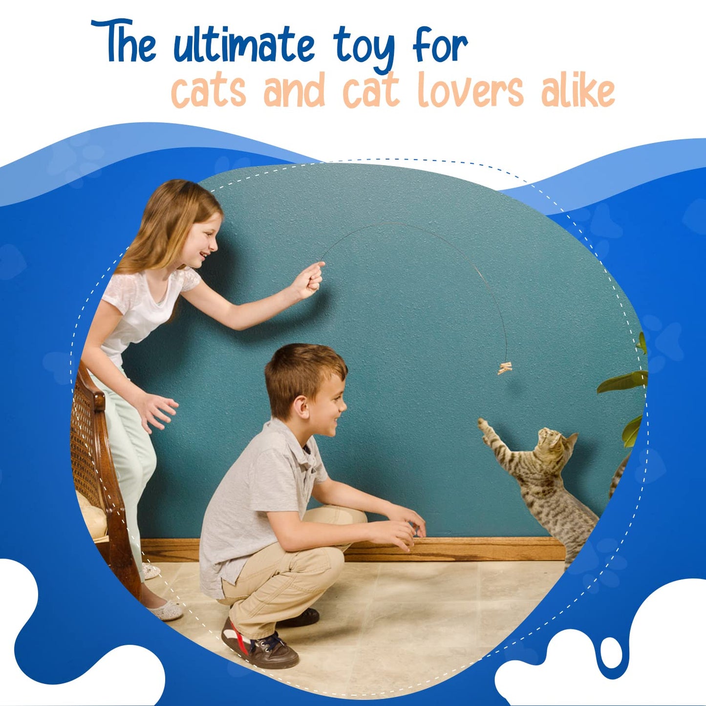 Cat Dancer Interactive Cat Toy - Fun and Fitness for Your Furry Friend - Engaging Paper Roll Attached with 30 Inches Flexible Spring Steel Wire for Playful Cats – 2 Pack