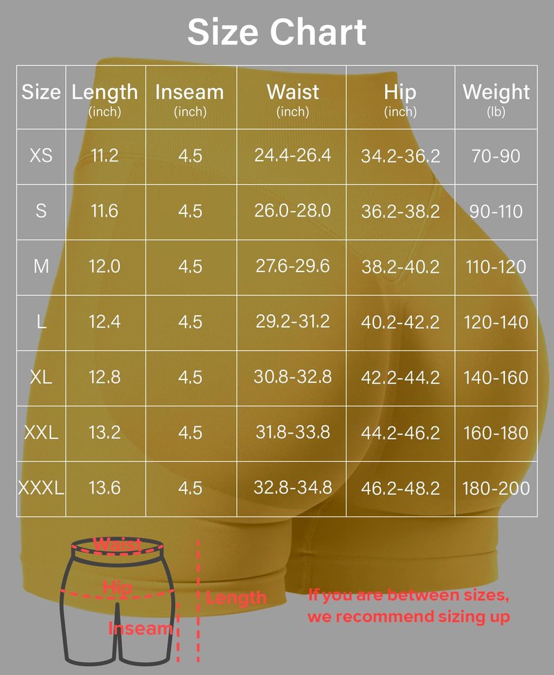 VOYJOY Women Workout Impact Shorts 2.5"/ 3.6"/ 4.5"/ 6" Scrunch Butt Lifting Gym Seamless Booty Biker Shorts Cream Yellow