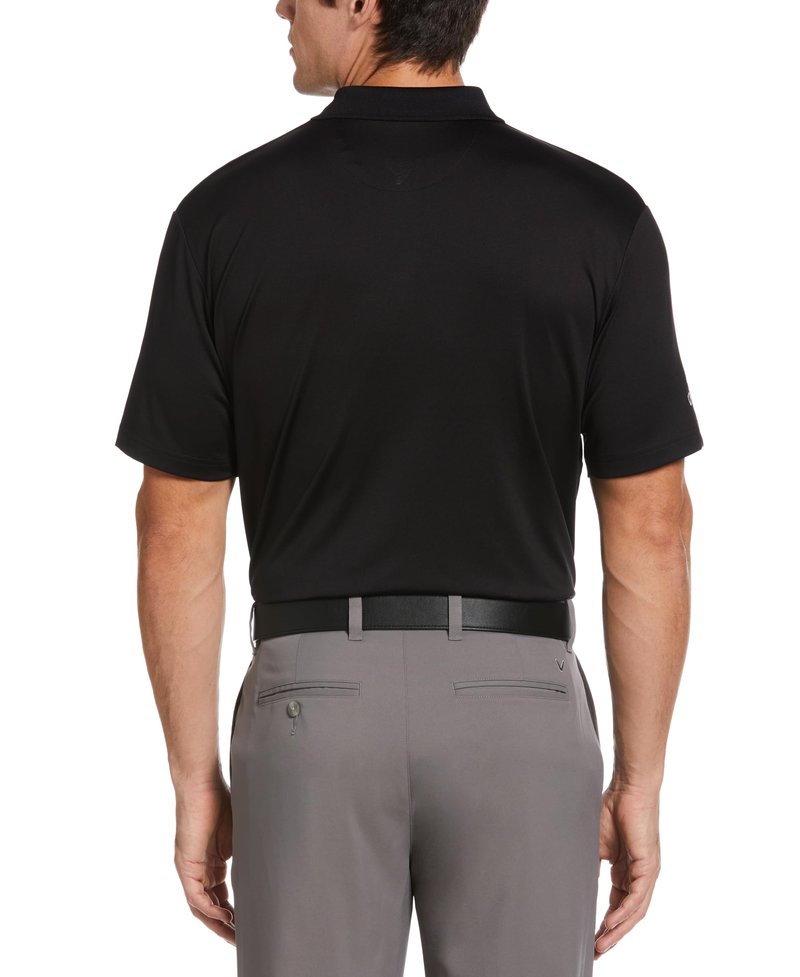 Callaway Men's Solid Opti-Dri Short Sleeve Stretch Golf Polo, Sun Protection, Moisture-Wicking (Available in Big & Tall), Black, Medium