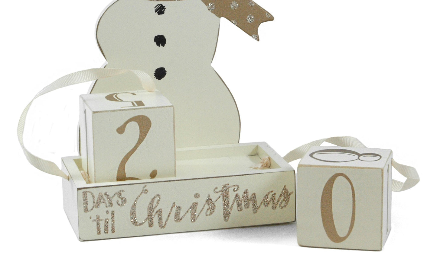 Winter Snowman Days til Christmas Wooden Advent Calendar Set