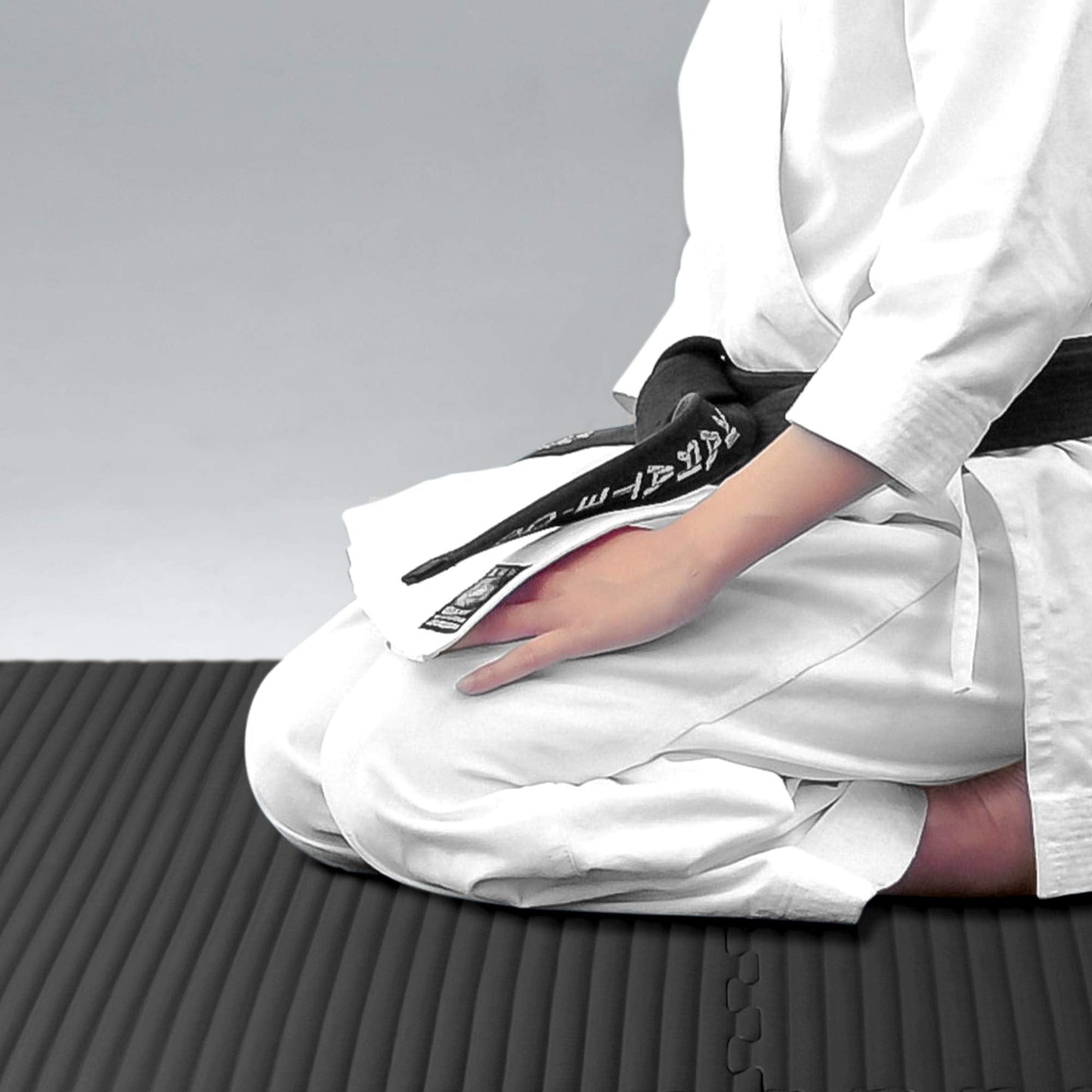 We Sell Mats 3/4 Inch Thick Martial Arts EVA Foam Exercise Mat, Tatami Pattern, Interlocking Floor Tiles for Home Gym, MMA, Anti-Fatigue Mats, 24 in x 24 in, Black, 24 Square Feet (6 Tiles) (TM)