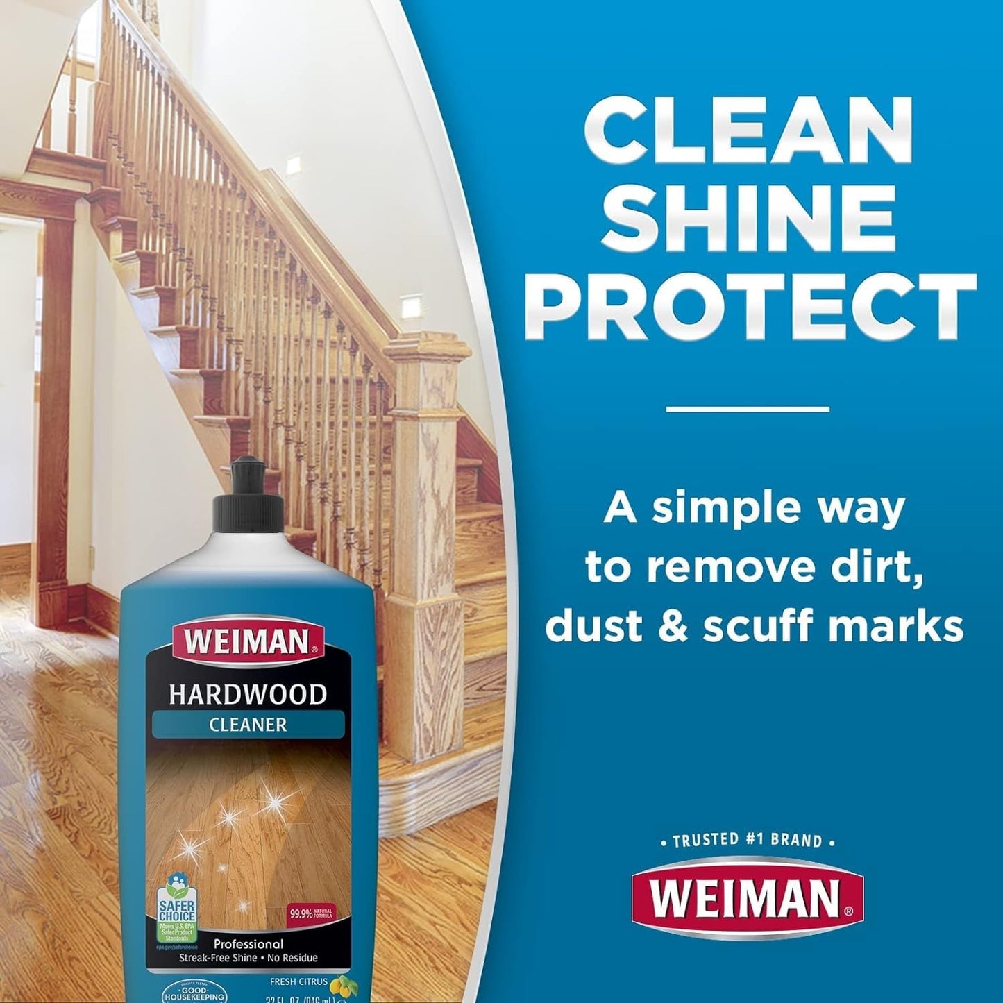 Weiman Hardwood Floor Cleaner and Polish - Restorer Combo - Wood Floor Cleaner - 2 Pack