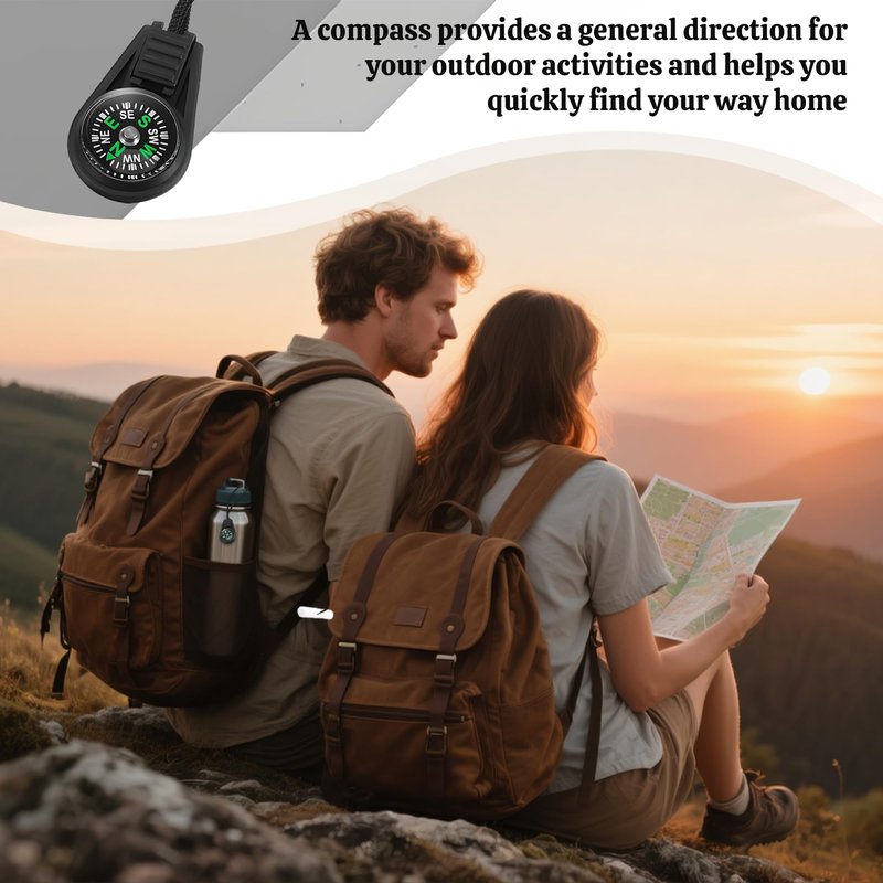 110 Pcs Mini Survival Compass Outdoor Camping Hiking Pocket Compass Mini Compass Party Favor for Paracord Bracelet Necklace Key Chain Outdoor Activities Hiking Accessory(Black)
