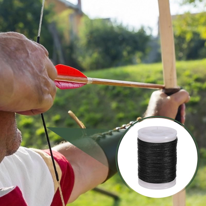 YELARXI Archery Bow String Serving Thread, 0.02" Dia Durable Bowstring Thread Accessories 131 Yard/120M & 400D PE & White-Fitting for(Tying Peep Sight Nock/Compound/Recurve Bow)