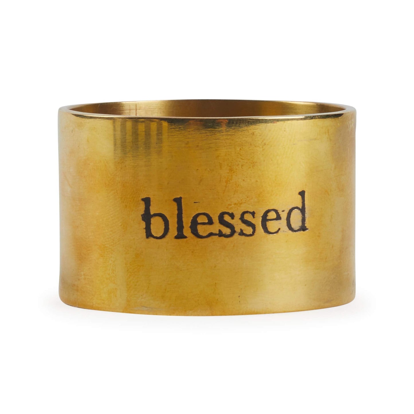 DII Christmas Thanksgiving Holiday Tabletop Décor Collection Decorative Napkin Ring Holder Set, 1.6 Dia x 1.25" Height, Always Grateful Gold, 4 Piece