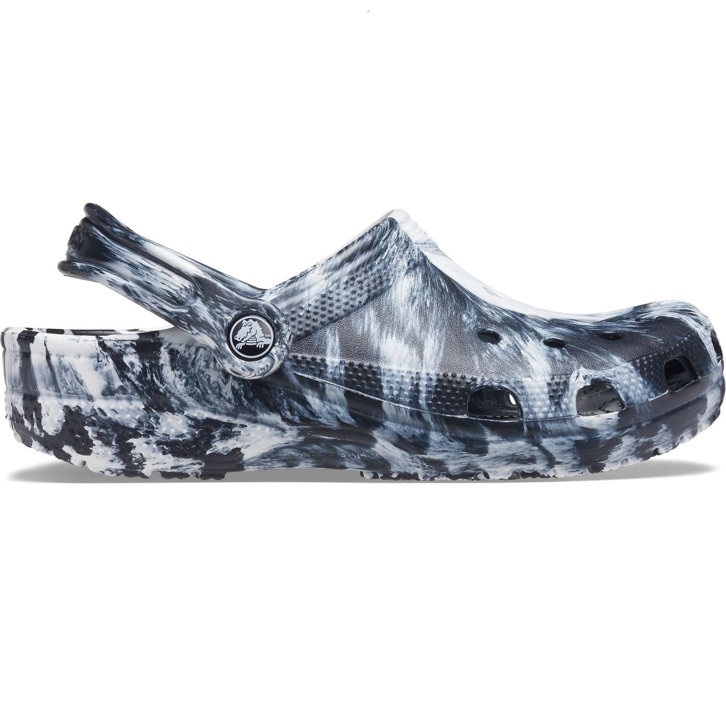 Crocs Unisex Classic Marbled Clog, White/Black, 5 UK