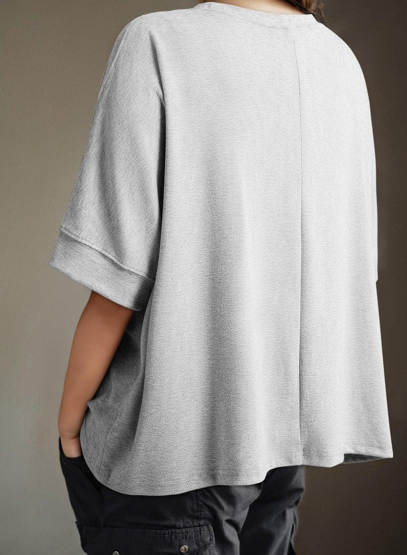Dokotoo Summer Shirts for Women 2026 Clothing Fashion Plus Size Crop Oversized Tshirts Womens T Shirts Tops Trendy Cute Ladies Workout Gym Graphic Casual Spring Outfits Clothes Blouses Beach Tees