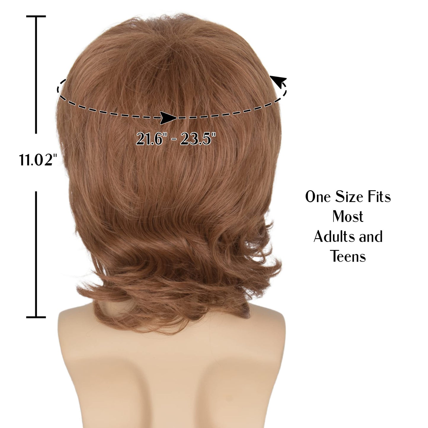 Miss U Hair Shaggy Wig Men Short Wavy Brown Wig Halloween Cosplay 60s 70s Male Rocker Costume Hair