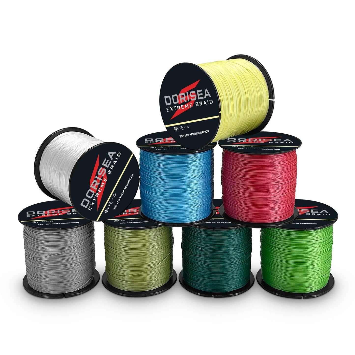Dorisea Extreme Braid 100% Pe Black Braided Fishing Line 109Yards-2187Yards 6-550Lb Test Fishing Wire Fishing String Incredible Superline Zero Stretch (2000m/2187Yards 200lb/0.75mm(8Strands))