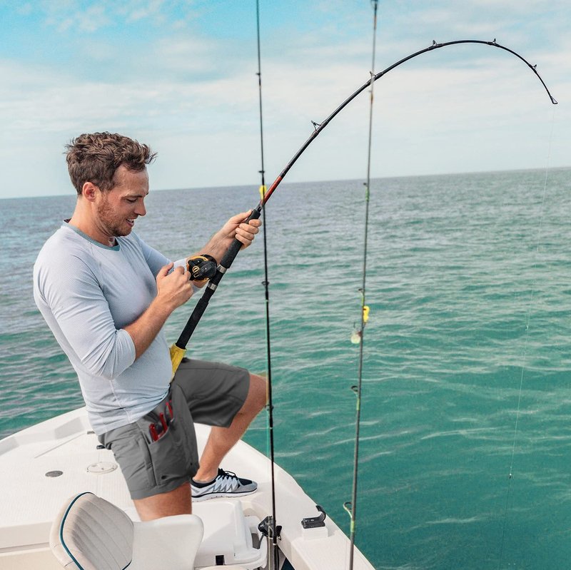 Palmyth 9 Pockets Men's Fishing Shorts 6.5” Quick-Drying Performance Cargo Traditional Short with Water Resistant for Saltwater Freshwater Sun Protection UPF 50+ (40, Charcoal/Sailfish)