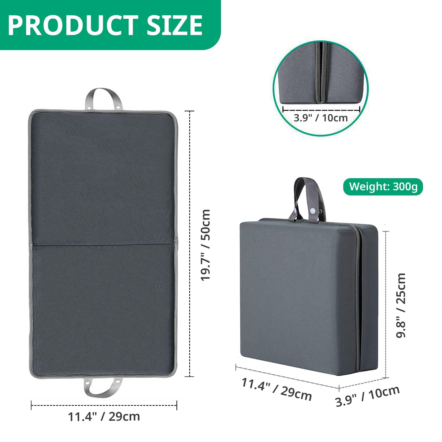 ECODESEO Extra Thick Kneeling Pad, Bath Kneeler Pad, Garden Kneeling pad for Women, Water Resistant Memory Foam Cushioning for Yoga, Bathing, Physical Therapy, Prayer Pillow, Dark Gray, Medium