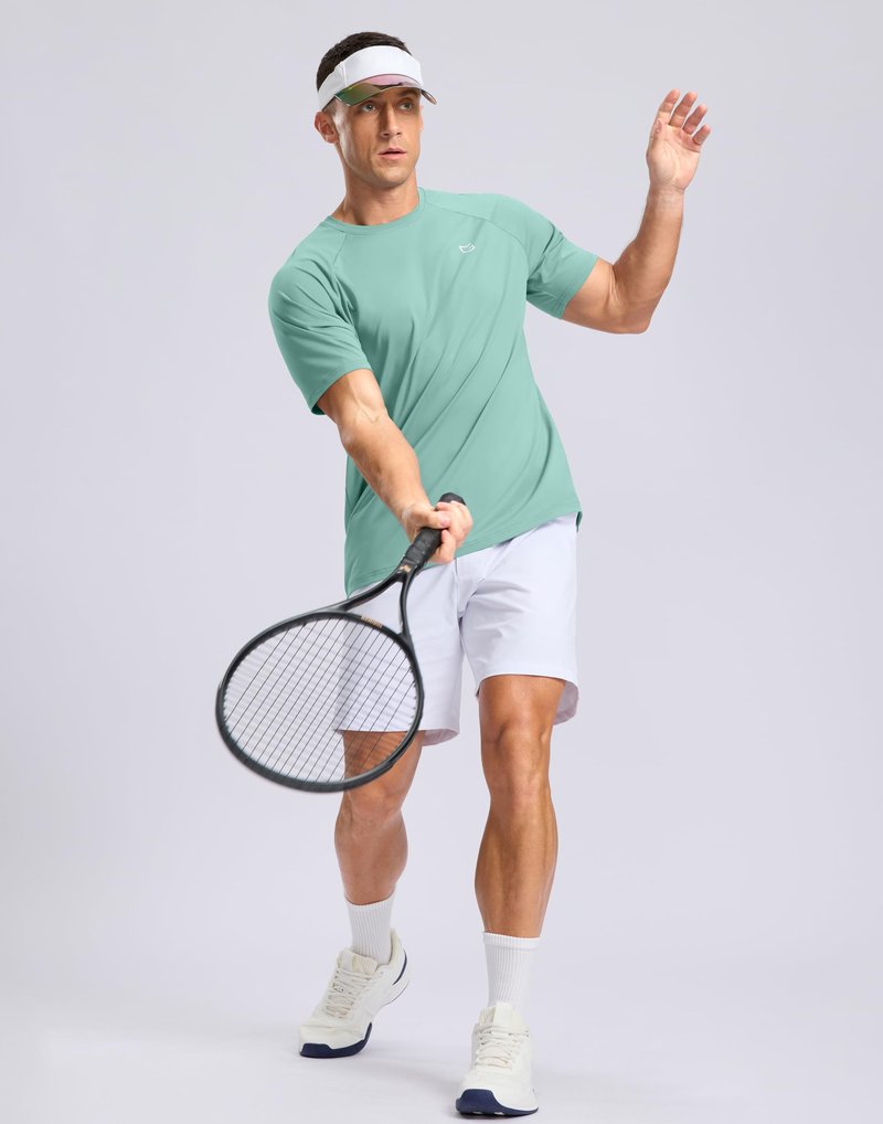 G Gradual Men's Athletic Workout T-Shirts Moisture Wicking Cooling Running Shirts Short Sleeve Performance Tee for Gym Tennis(Jasmine Green,3XL)
