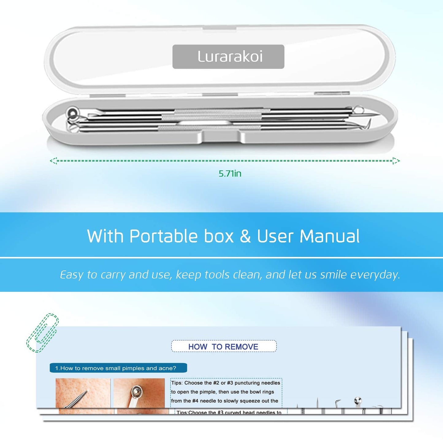 Blackhead Remover Tools Pimple Popper Tool Kit, Comedones Extractor Acne Removal Kit for Blemish, Black Head Remover for face Risk Free Treatment for Whitehead Popping