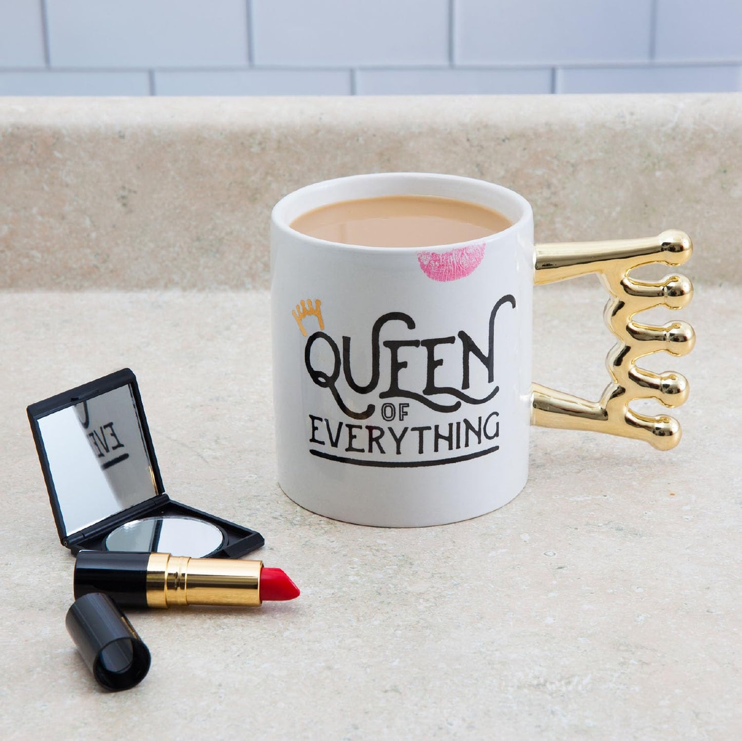 BigMouth Inc. Queen of Everything Coffee Mug 20oz Funny Coffee Cup for Women Novelty Gift for Friends and Coworkers Ceramic Mug for Home or Office