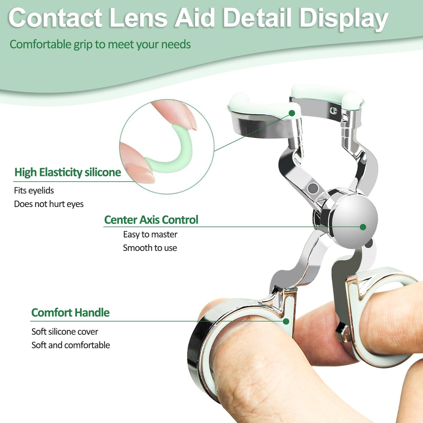 MUNLIT Contact Lens Applicator Tool — Eye Contact Removal Tweezers, Scleral Lens Inserter, Contact Lens Case, Contact Lens Eyelid Wearingtool for Travel