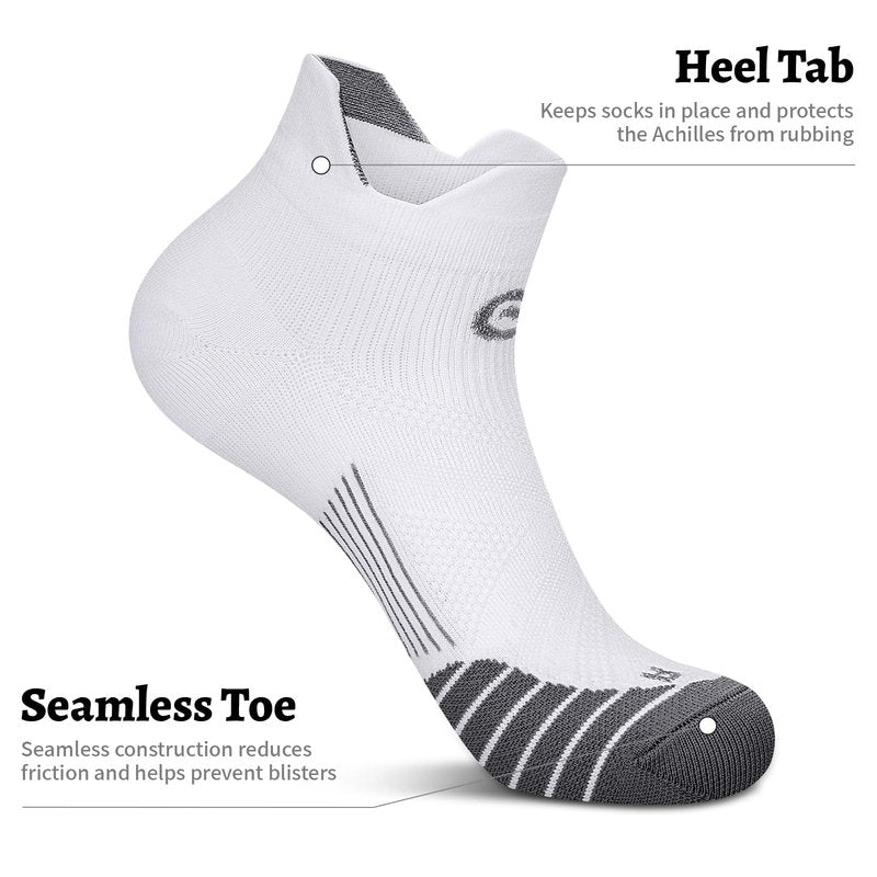 PAPLUS Compression Socks for Men & Women, Low Cut Ankle Running Socks with Arch Support, Plantar Fasciitis Relief for Walking, Cycling, Golf, Travel, Nurses