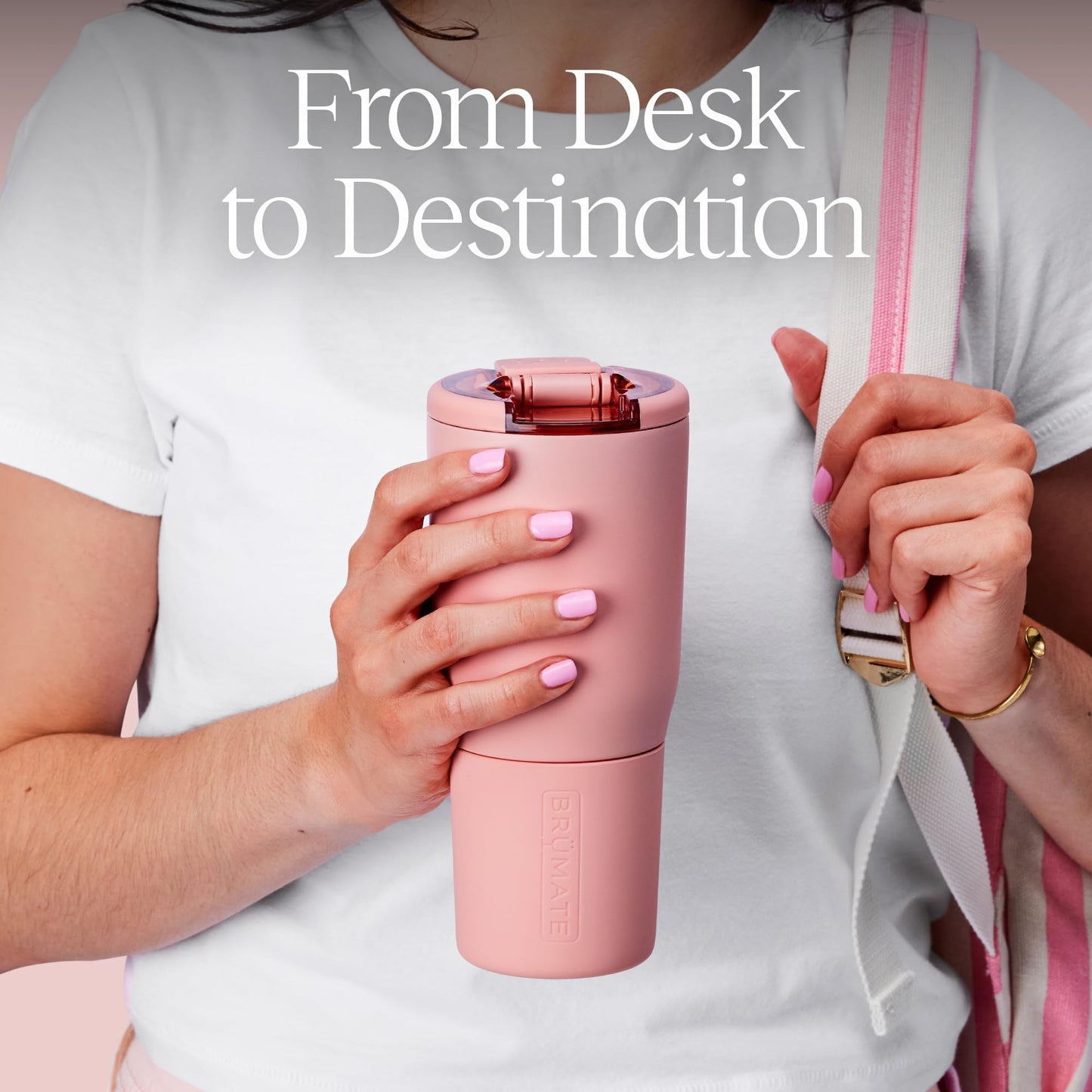 BrüMate Nav 25oz 100% Leak Proof Insulated Travel Tumbler with Magnetic BevLock™ Lid - Double Wall Cup-Holder Friendly Stainless Steel Mug (Blue Agave)