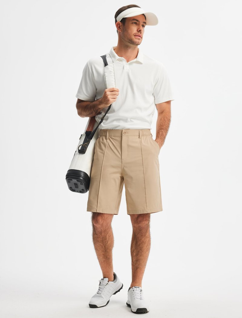 Libin Men's Classic Fit 9" Golf Shorts All Day Comfy Casual Shorts Quick Dry Lightweight Stretch Dress Travel Summer Clothing Work Outdoor Sports with Pockets Khaki 32