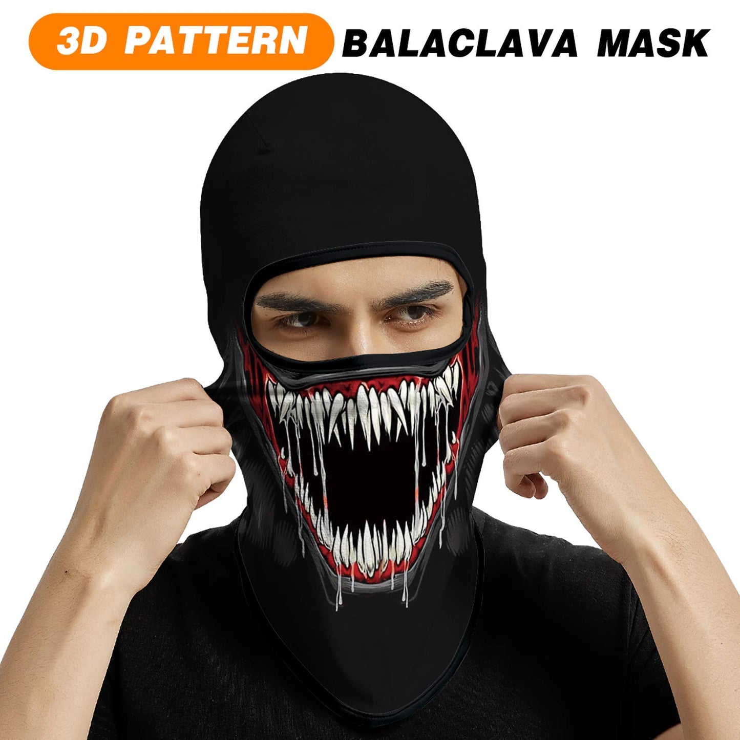 Venswell 3D Balaclava Ski Mask Cool Skull Animal Full Face Mask Cycling/Motorcycle/Halloween Ht-Open Teeth-1