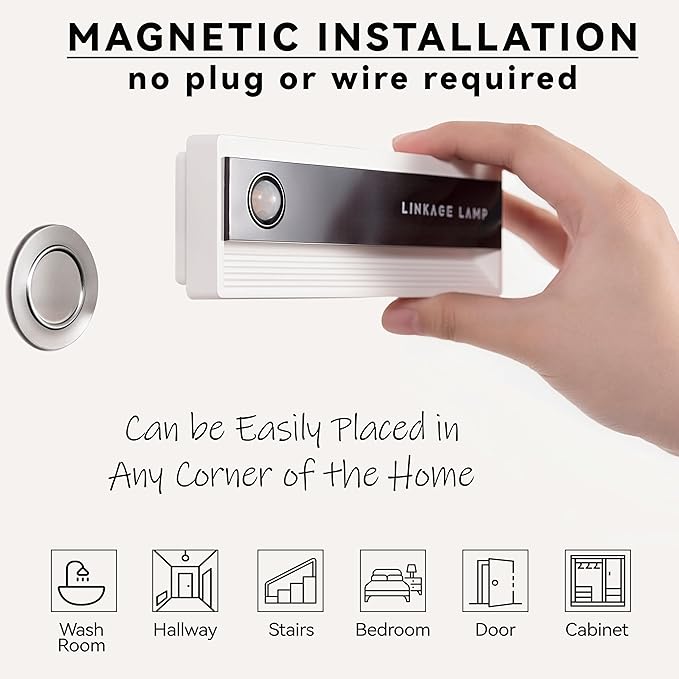 3 Pack Linkage Rechargeable Night Light with Motion Sensor and Dusk to Dawn Sensor, Wireless Indoor Linkable Activated Night Lights for Stair Hallway Bedroom
