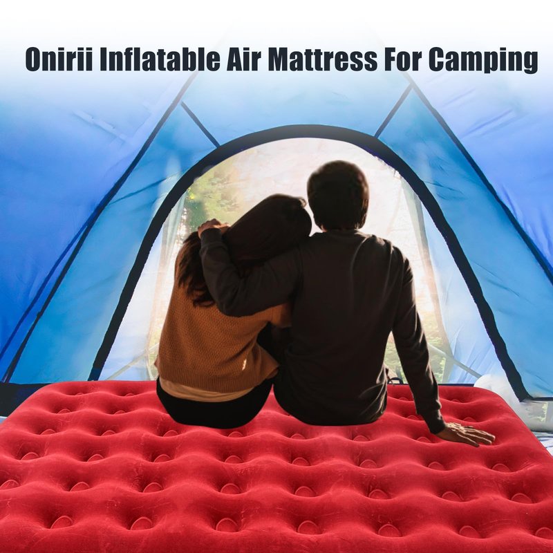Onirii Queen Size Double Camping Air Mattress Bed with Air Pump