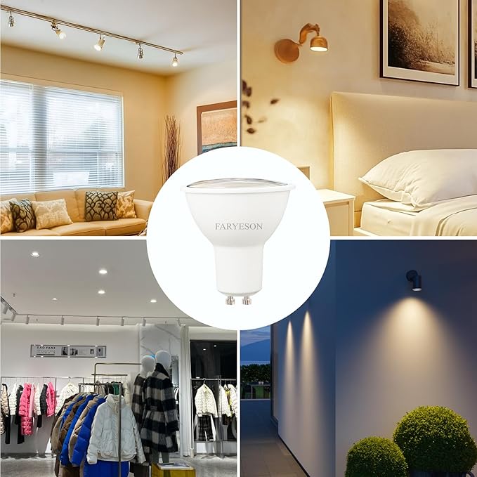 GU10 LED Light Bulbs - 5W Energy-Efficient, 700 Lumens Daylight White (5000K), Non-Dimmable, 110° Flood Beam, Ideal Replacement for Halogen Bulb in Recessed & Track Lighting, 6-Pack
