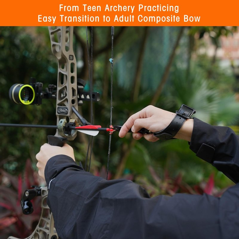 LWANO Archery Compound Bow Release Aids Trigger 360° Adjustable Wristband Release Aids for Adults Youth Kids Hunting Shooting Accessories (Black)
