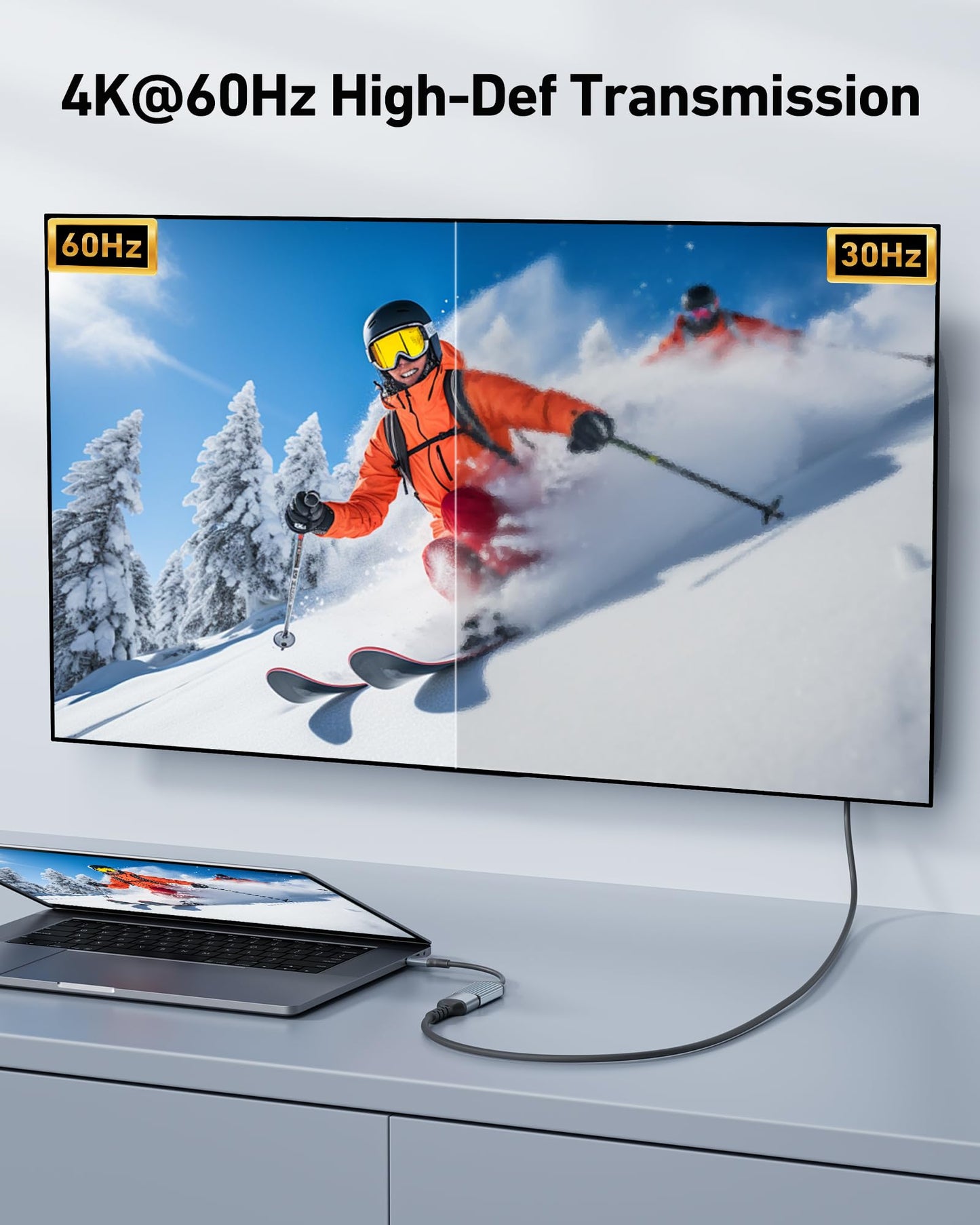 acer USB-C to HDMI Adapter 4K@60Hz, (High Speed, Thunderbolt 3/4) Type C to HDMI Converter Compatible with MacBook Pro/Air, iPhone 16 15 Pro/Max, iPad Pro/Air, Surface, Dell XPS, Chromebook and More